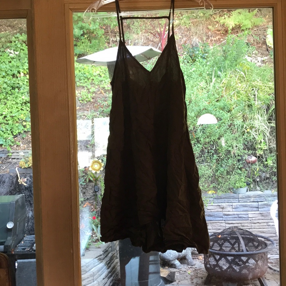 Olive green flared dress